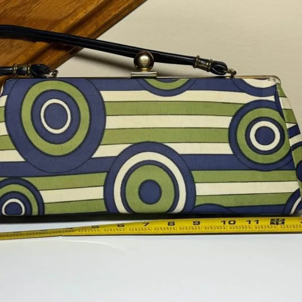 Vintage Mod Geometric Print Handbag